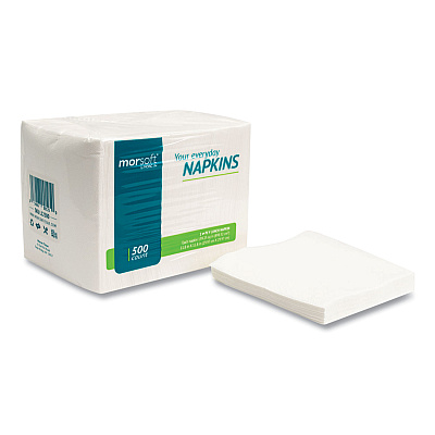 Morcon Tissue Morsoft 1/4 Fold Lunch Napkins, 1 Ply, 11.8" x 11.8", White, 6,000/Carton (MOR1250)