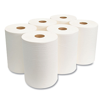 Morcon Tissue 10 Inch TAD Roll Towels, 1-Ply, 10" x 500 ft, White, 6 Rolls/Carton (MORM610)