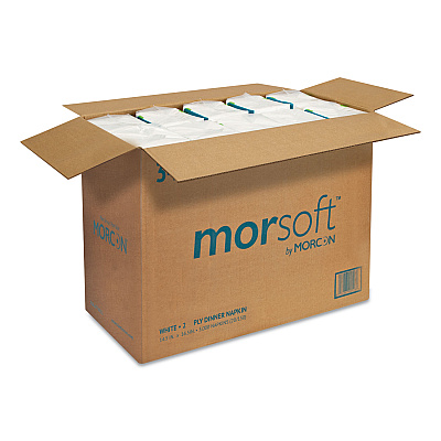 Morcon Tissue Morsoft Dinner Napkins, 2-Ply, 14.5 x 16.5, White, 3,000/Carton (MOR3466)