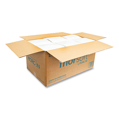 Morcon Tissue Morsoft Dinner Napkins, 1-Ply, 16 x 16, White, 250/Pack, 12 Packs/Carton (MOR1717)
