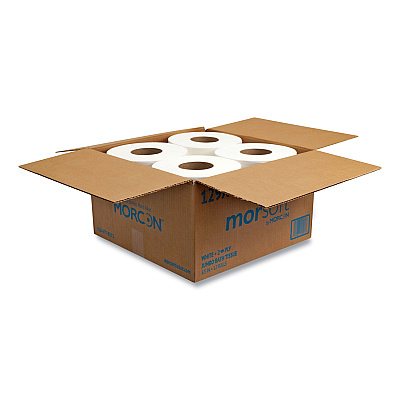 Morcon Tissue Jumbo Bath Tissue, Septic Safe, 2-Ply, White, 3.3" x 500 ft, 12/Carton (MOR129X)