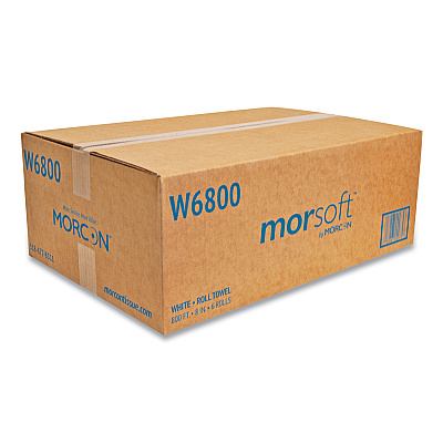 Morcon Tissue Morsoft Universal Roll Towels, 1-Ply, 8" x 800 ft, White, 6 Rolls/Carton (MORW6800)