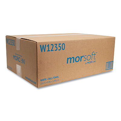 Morcon Tissue Morsoft Universal Roll Towels, 1-Ply, 8" x 350 ft, White, 12 Rolls/Carton (MORW12350)