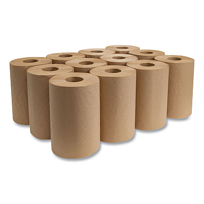 Morcon Tissue Morsoft Universal Roll Towels, 1-Ply, 8" x 350 ft, Brown, 12 Rolls/Carton (MORR12350)