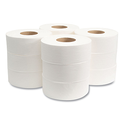 Morcon Tissue Jumbo Bath Tissue, Septic Safe, 2-Ply, White, 3.3" x 500 ft, 12/Carton (MOR129X)