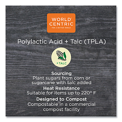 World Centric TPLA Compostable Cutlery, Fork, 6.3", White, 1,000/Carton (WORFOPS6)