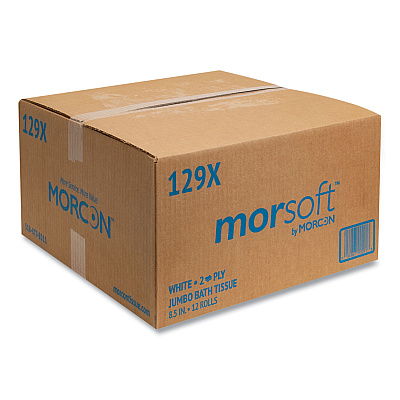 Morcon Tissue Jumbo Bath Tissue, Septic Safe, 2-Ply, White, 3.3" x 500 ft, 12/Carton (MOR129X)