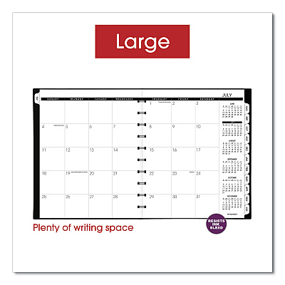 AT-A-GLANCE Move-A-Page Academic Weekly/Monthly Planners, 11 x 9, Black Cover, 12-Month (July to June): 2025 to 2026 (70957E05)
