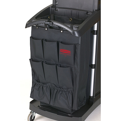 Rubbermaid Commercial Fabric 9-Pocket Cart Organizer, 19.75 x 1.5 x 28, Black (RCP9T9000BLA)