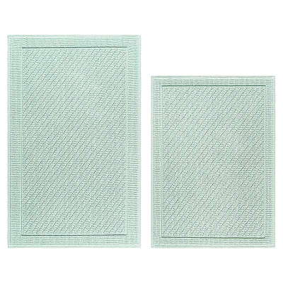Cotton 2pc Bath Mat Set 17x24/20x32 Silt Green, Case Of 4 Sets (HH-BM-2PK-GR)