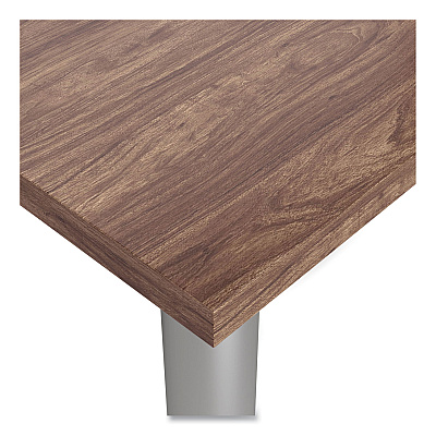 Union & Scale Essentials Writing Table-Desk with Integrated Power Management, 59.7" x 29.3" x 28.8", Espresso/Aluminum (UOS24398967)