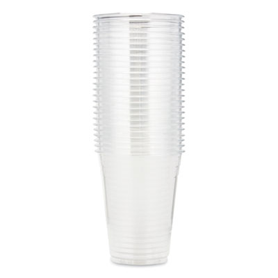 Dixie Clear Plastic PETE Cups, 16 oz, 50/Sleeve, 20 Sleeves/Carton (DXECPET16)