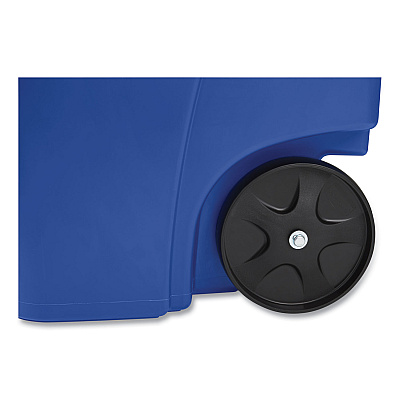 Rubbermaid Commercial Square Brute Recycling Rollout Container, 50 gal, Plastic, Blue (RCP9W2773BLU)