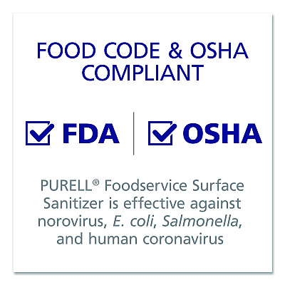 PURELL Foodservice Surface Sanitizer, Fragrance Free, 1 gal Bottle, 4/Carton (GOJ434104)