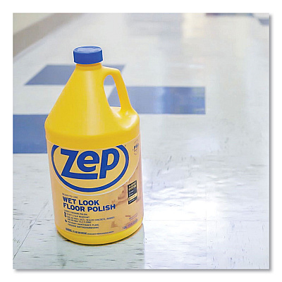 Zep Commercial Wet Look Floor Polish, 1 gal, 4/Carton (ZPEZUWLFF128CT)