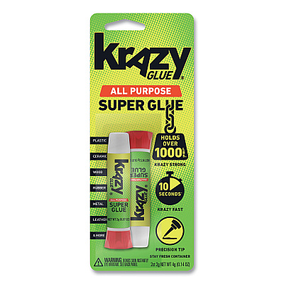 All Purpose Krazy Glue, 0.07 oz, Dries Clear, 2/Pack (EPIKG517)