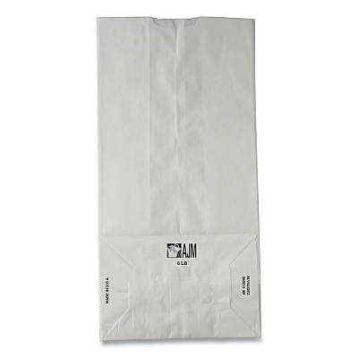 General Grocery Paper Bags, #6 Size, 6" x 3.63" x 11.06", White, 500/Bundle (BAGGW6500)