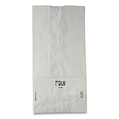 General Grocery Paper Bags, #10 Size, 6.31" x 4.19" x 13.38", White, 500/Bundle (BAGGW10500)