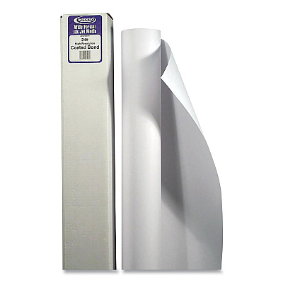 Alliance Rubber Rubber Rubber Wide Format Professional Coated Bond, 2" Core, 24 lb Bond Weight, 24" x 150 ft, Matte White (TST2201)