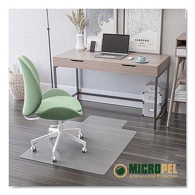 deflecto Antimicrobial Chair Mat, Rectangular, 48 x 36, Clear (DEFCM2E112AM)