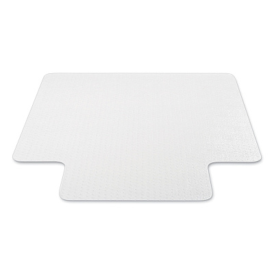 deflecto Antimicrobial Chair Mat, Medium Pile Carpet, 48 x 36, Lipped, Clear (DEFCM14112AM)