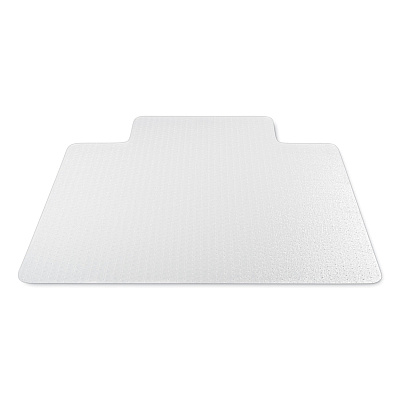 deflecto Antimicrobial Chair Mat, Medium Pile Carpet, 48 x 36, Lipped, Clear (DEFCM14112AM)