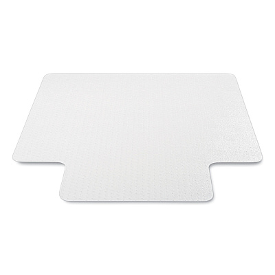 deflecto Antimicrobial Chair Mat, Medium Pile Carpet, 53 x 45, Lipped, Clear (DEFCM14232AM)