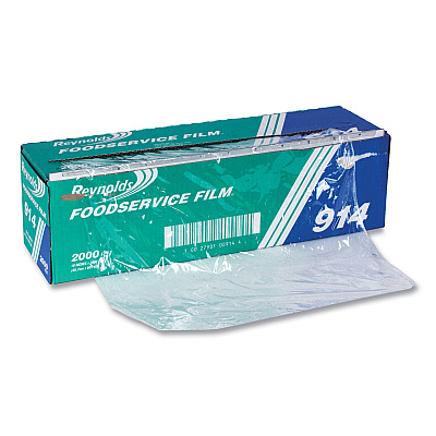 Reynolds Wrap PVC Film Roll with Cutter Box, 18" x 2,000 ft, Clear (RFP914)