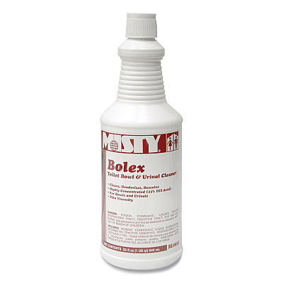 Misty Bolex 23 Percent Hydrochloric Acid Bowl Cleaner, Wintergreen, 32oz, 12/Carton (AMR1038799)