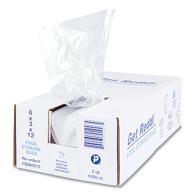 Inteplast Group Food Bags, 64 oz, 6" x 3" x 12", Clear, 1,000/Carton (IBSPB060312)