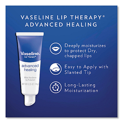 Vaseline Lip Therapy Advanced Lip Balm, Original, 0.35 oz Tube (UNI75000EA)