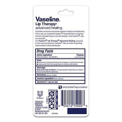 Vaseline Lip Therapy Advanced Lip Balm, Original, 0.35 oz Tube (UNI75000EA)