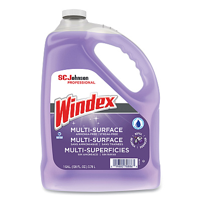 Windex Non-Ammoniated Glass/Multi Surface Cleaner, Pleasant Scent, 128 oz Bottle, 4/CT (SJN697262)