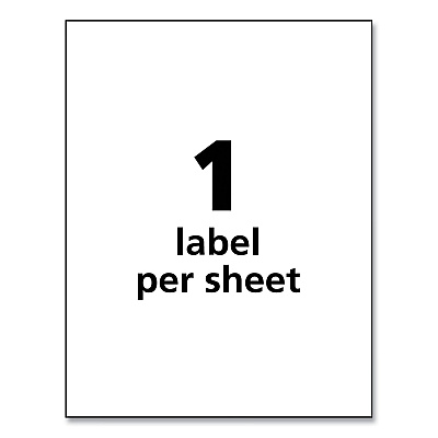 Avery UltraDuty GHS Chemical Waterproof and UV Resistant Labels, 8.5 x 11, White, 50/Pack (AVE60521)