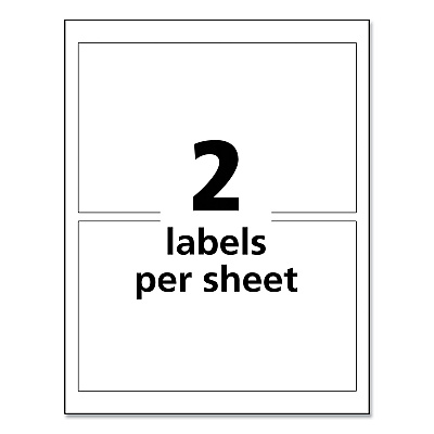 Avery UltraDuty GHS Chemical Waterproof and UV Resistant Labels, 4.75 x 7.75, White, 2/Sheet, 50 Sheets/Pack (AVE60522)