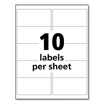 Avery UltraDuty GHS Chemical Waterproof and UV Resistant Labels, 2 x 4, White, 10/Sheet, 50 Sheets/Pack (AVE60525)