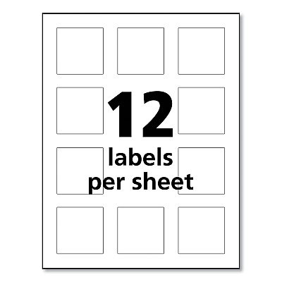 Avery UltraDuty GHS Chemical Waterproof and UV Resistant Labels, 2 x 2, White, 12/Sheet, 50 Sheets/Pack (AVE60526)