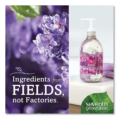 Seventh Generation Natural Hand Wash, Lavender Flower and Mint Scent, 12 oz, 8/Carton (SEV22926CT)