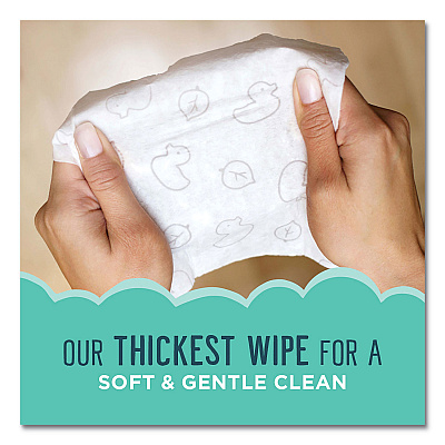 Seventh Generation Free and Clear Baby Wipes, 7 x 7, Unscented, White, 64/Flip Top Pack, 12 Packs/Carton (SEV34208CT)