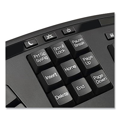 Adesso WKB1500GB Wireless Ergonomic Keyboard and Mouse, 2.4 GHz Frequency/30 ft Wireless Range, Black