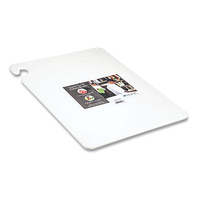 San Jamar Cut-N-Carry Color Cutting Boards, Plastic, 20 x 15 x 0.5, White (SJMCB152012WH)
