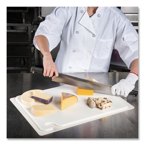 San Jamar Cut-N-Carry Color Cutting Boards, Plastic, 20 x 15 x 0.5, White (CB152012WH)