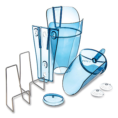 San Jamar Saf-T-Scoop and Guardian System for Ice Machines, 64-86 oz, Transparent Blue (SJMSI9000)