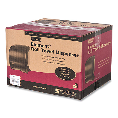 San Jamar Element Lever Roll Towel Dispenser, Classic, 12.5 x 8.5 x 12.75, Black Pearl (SJMT950TBK)