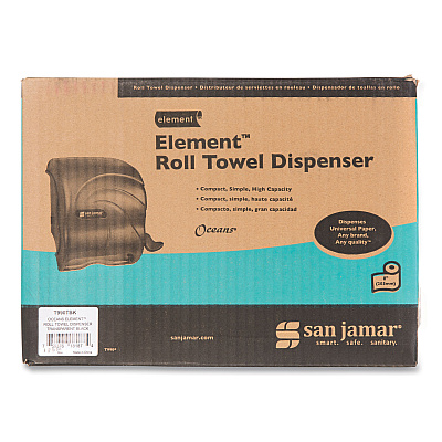 San Jamar Element Lever Roll Towel Dispenser, Oceans, 12.5 x 8.5 x 12.75, Black Pearl (SJMT990TBK)