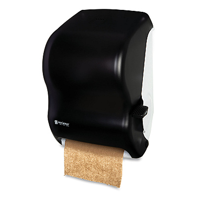 San Jamar Lever Roll Towel Dispenser, Classic, 12.94 x 9.25 x 16.5, Transparent Black Pearl (SJMT1100TBK)