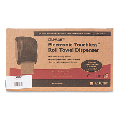 San Jamar Tear-N-Dry Touchless Roll Towel Dispenser, 11.75 x 9 x 15.5, Black Pearl (SJMT1300TBK)