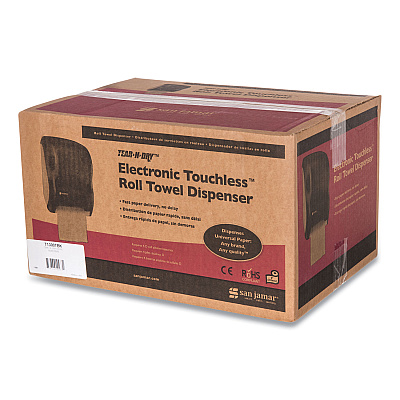 San Jamar Tear-N-Dry Touchless Roll Towel Dispenser, 11.75 x 9 x 15.5, Black Pearl (SJMT1300TBK)