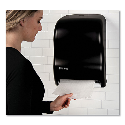 San Jamar Tear-N-Dry Touchless Roll Towel Dispenser, 11.75 x 9 x 15.5, Black Pearl (SJMT1300TBK)