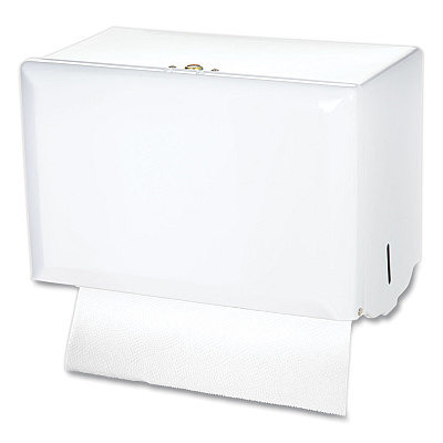 San Jamar Singlefold Paper Towel Dispenser, 10.75 x 6 x 7.5, White (SJMT1800WH)